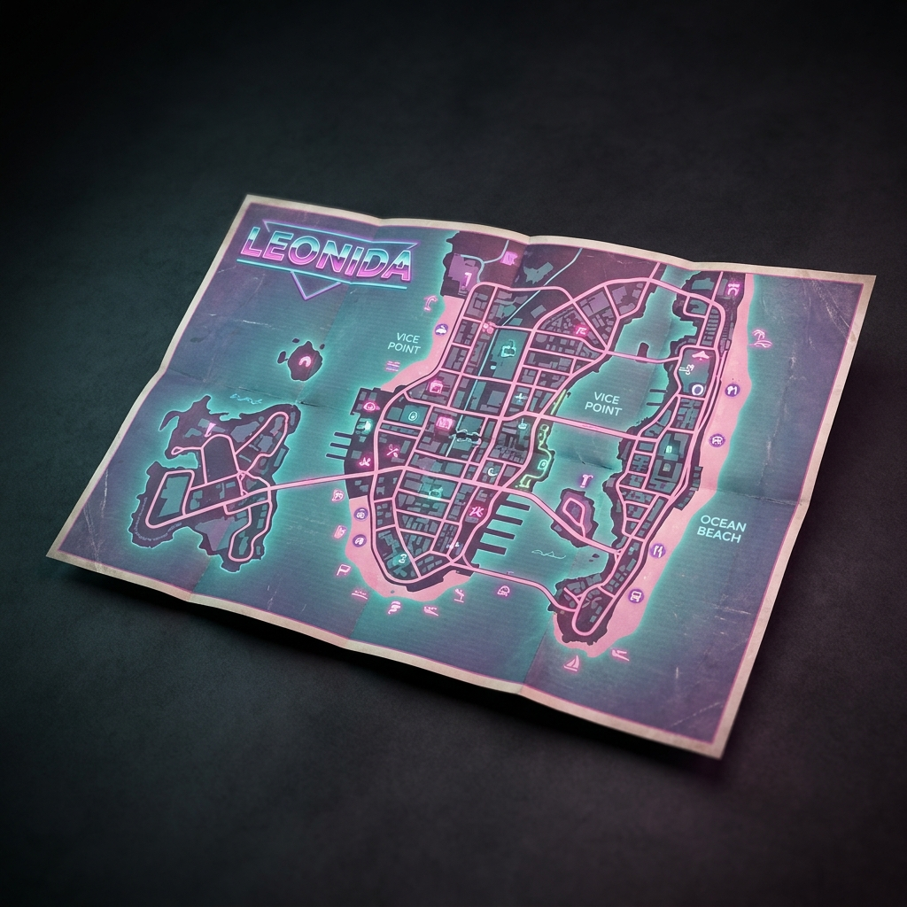 Carte du Monde GTA VI — Leonida